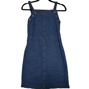 Denim Dress Mini‎ Overall Jumper Dress Sleeveless Casual